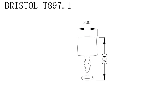Настольная лампа BRISTOL T897.1 Lucia Tucci чёрная 1 лампа, основание чёрное металл в стиле современный  фото 3